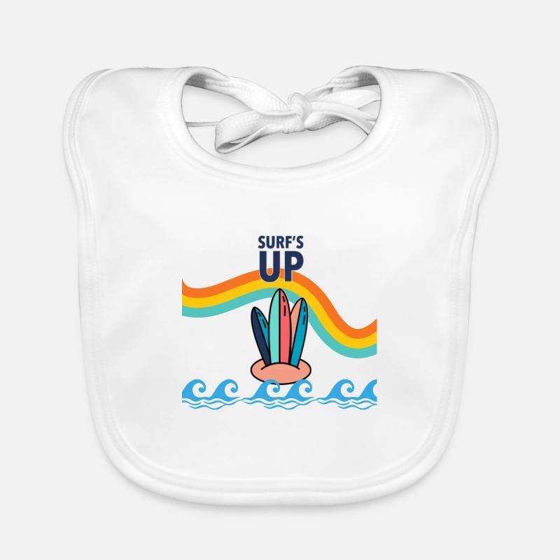 Regenbogen Surfbrett Baby Bio-Lätzchen