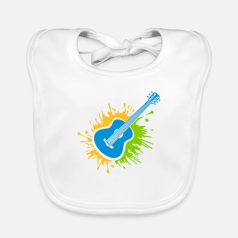 Éclaboussures colorées de gouttes de guitariste de couleur Bavoir bio Bébé
