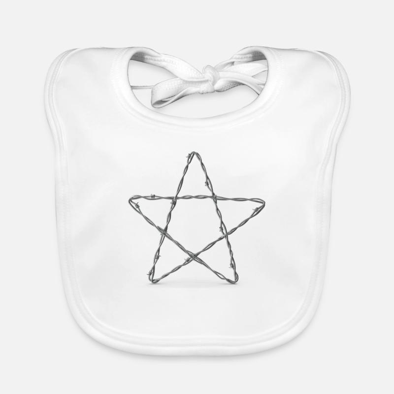 Barbed Wire Star - Pentagram Organic Baby Bibs