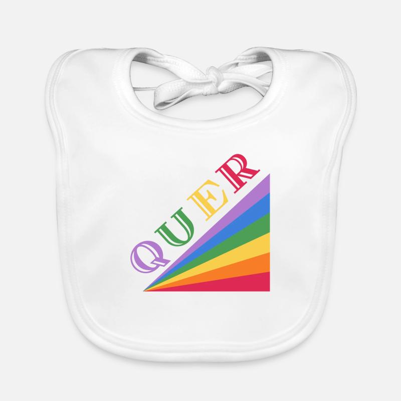 QUER Regenbogen Baby Bio-Lätzchen