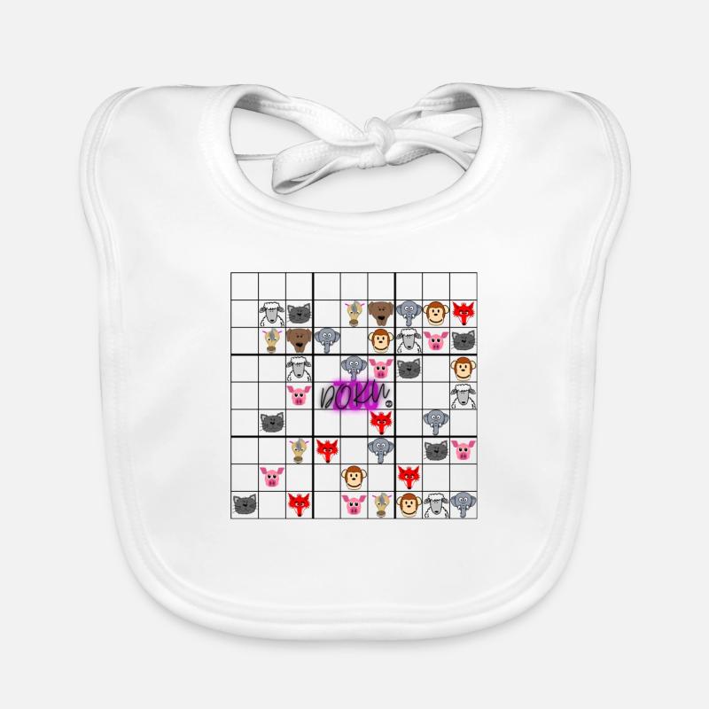 Sudoku vs zoo Documentaire - Animaux dans un puzzle Sudokur. Bavoir bio Bébé