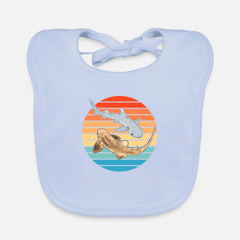 Zebra shark whitetip reef shark Organic Baby Bibs