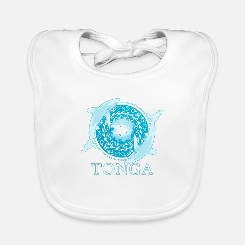 Whitetip Reef Sharks Tonga Pride Organic Baby Bibs