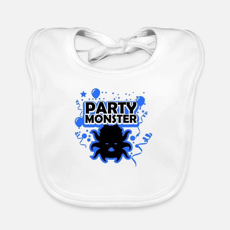 Party monster blue Organic Baby Bibs