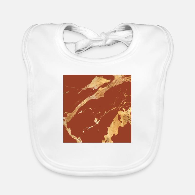 Brown-Gold Marble effect Organic Baby Bibs