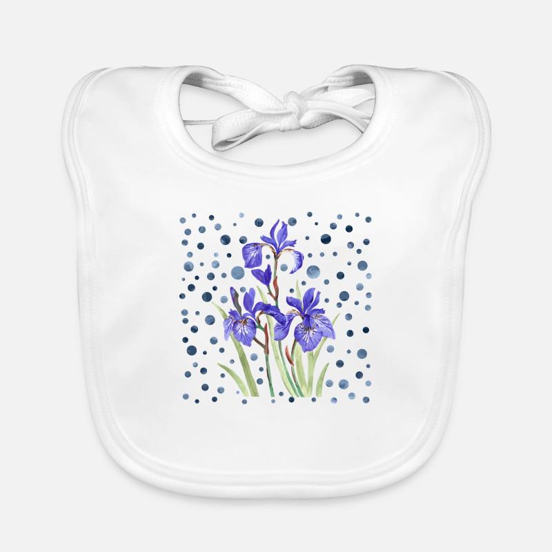 Blumen - Baby Bio-Lätzchen - Weiß