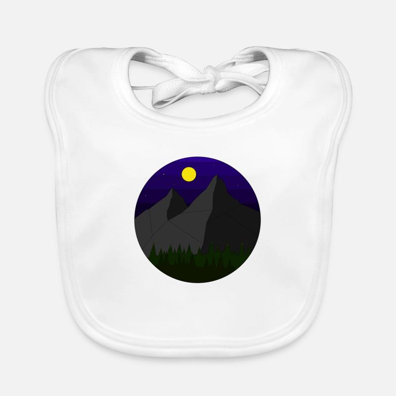Mountain landscape (night version) Organic Baby Bibs
