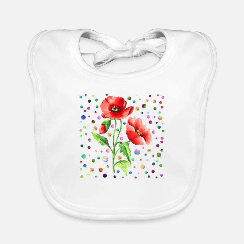 Fleur - Bavoir bio Bébé - blanc