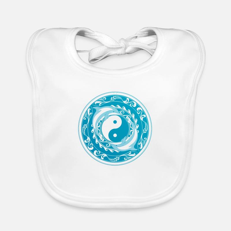 Dauphins Yin Yang Bavoir bio Bébé