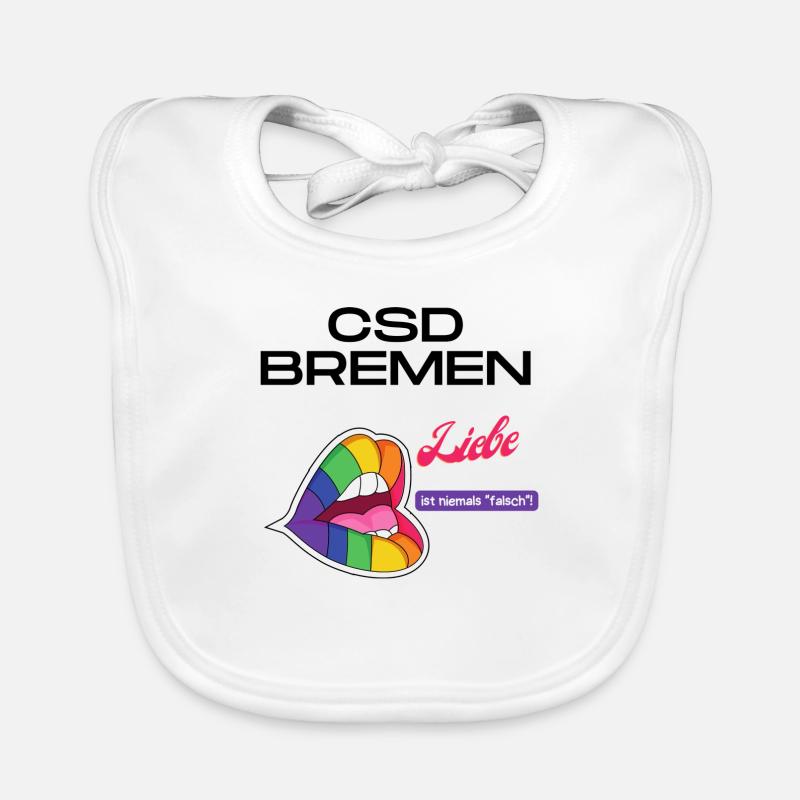 CSD Bremen Shirt Pride - Baby Bio-Lätzchen - Weiß