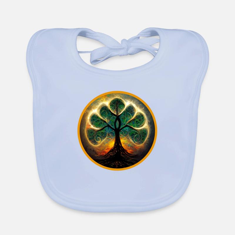 mandala baum, mandala tree Baby Bio-Lätzchen