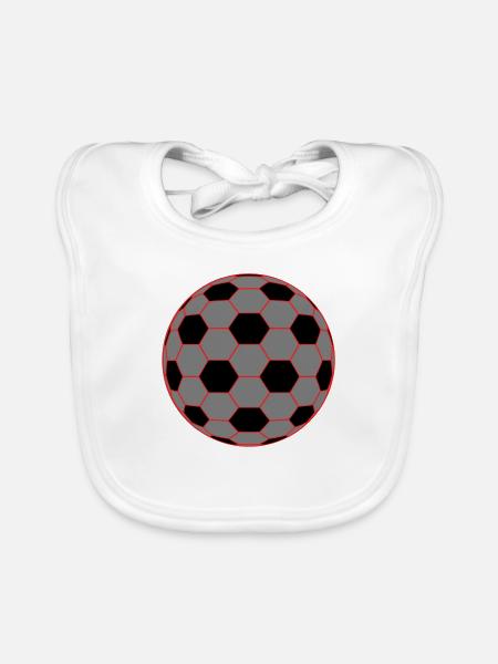 Fußsball - Baby Bio-Lätzchen - Weiß - Vorne