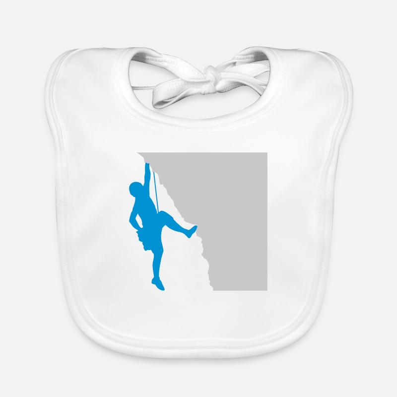 Silhouette Felsen Klettern Bergsteiger Baby Bio-Lätzchen