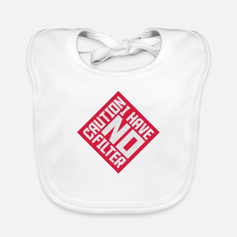 caution no filter Zitat Baby Bio-Lätzchen