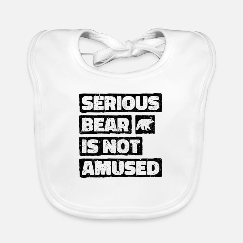 Serious bear is not amused. Kaffee Bär Retro Optik Baby Bio-Lätzchen