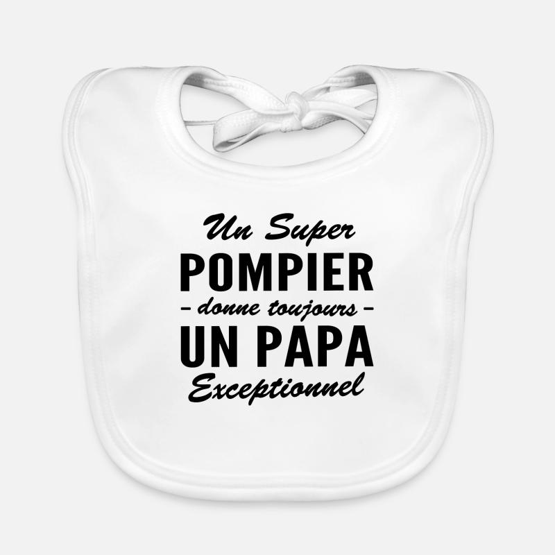 super pompier - papa exceptionnel Bavoir bio Bébé