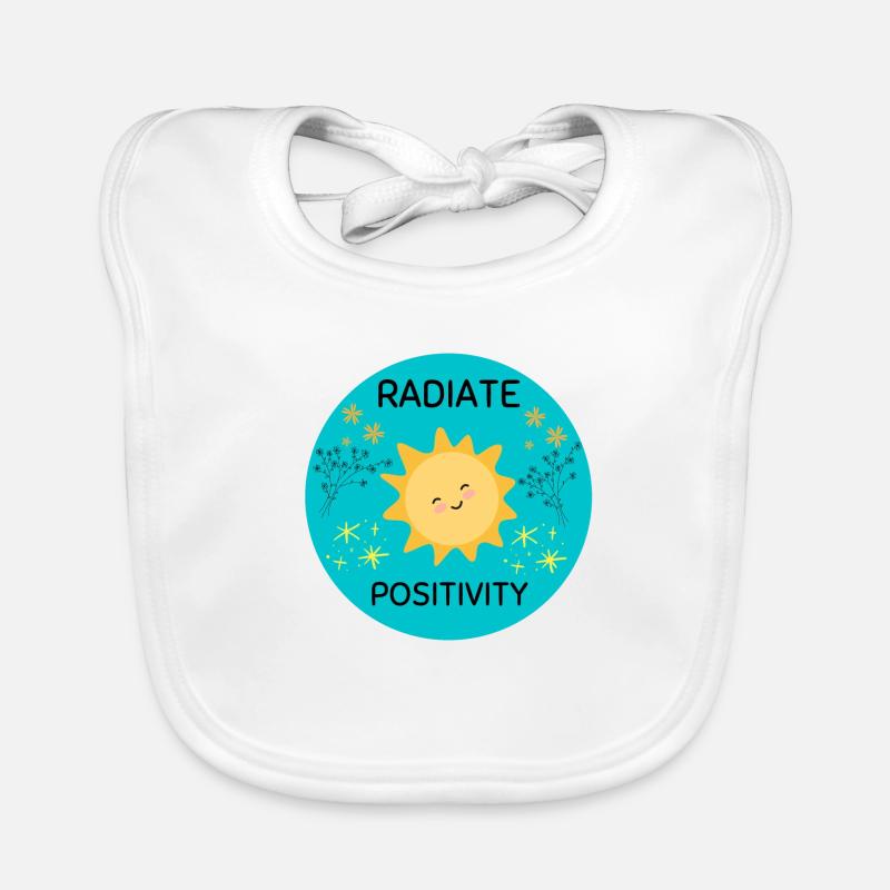 Rayonner de positivité - Bavoir bio Bébé - blanc
