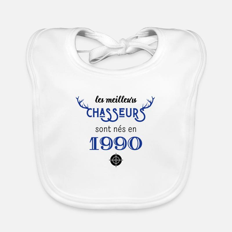 Anniversaire chasseur 1990 Bavoir bio Bébé