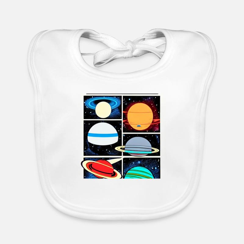 Planètes sur le style de bande dessinée spatiale Bavoir bio Bébé