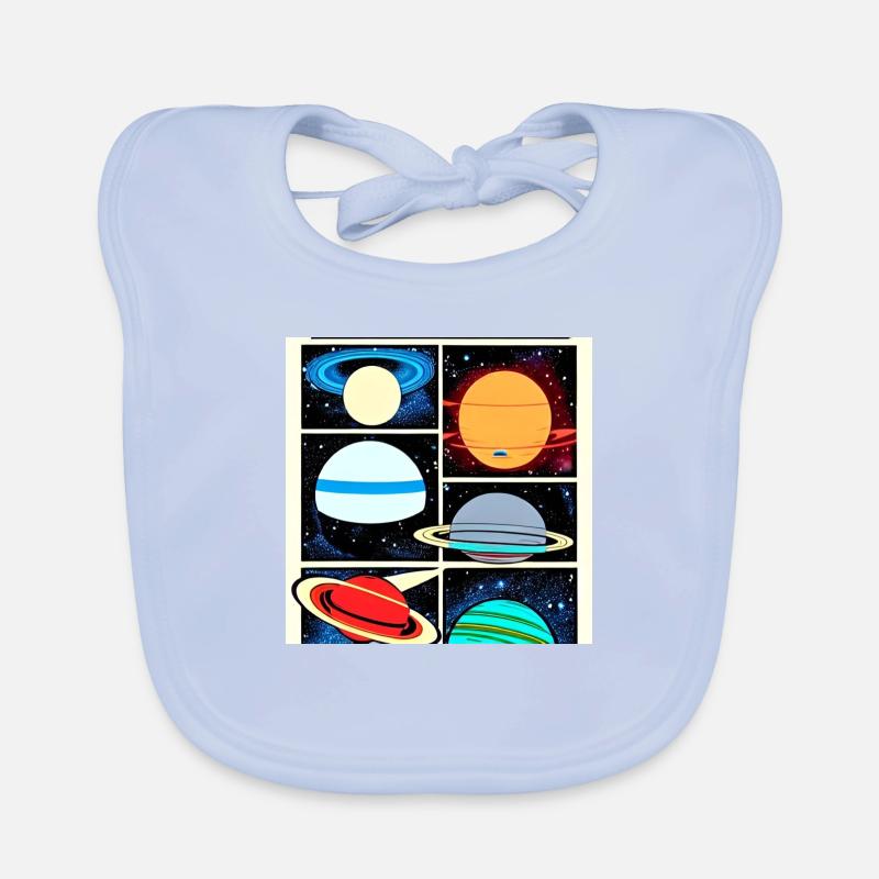 Planets on space comics style Organic Baby Bibs