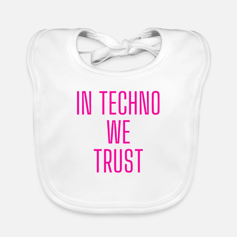 in Techno we trust glow pink Baby Bio-Lätzchen