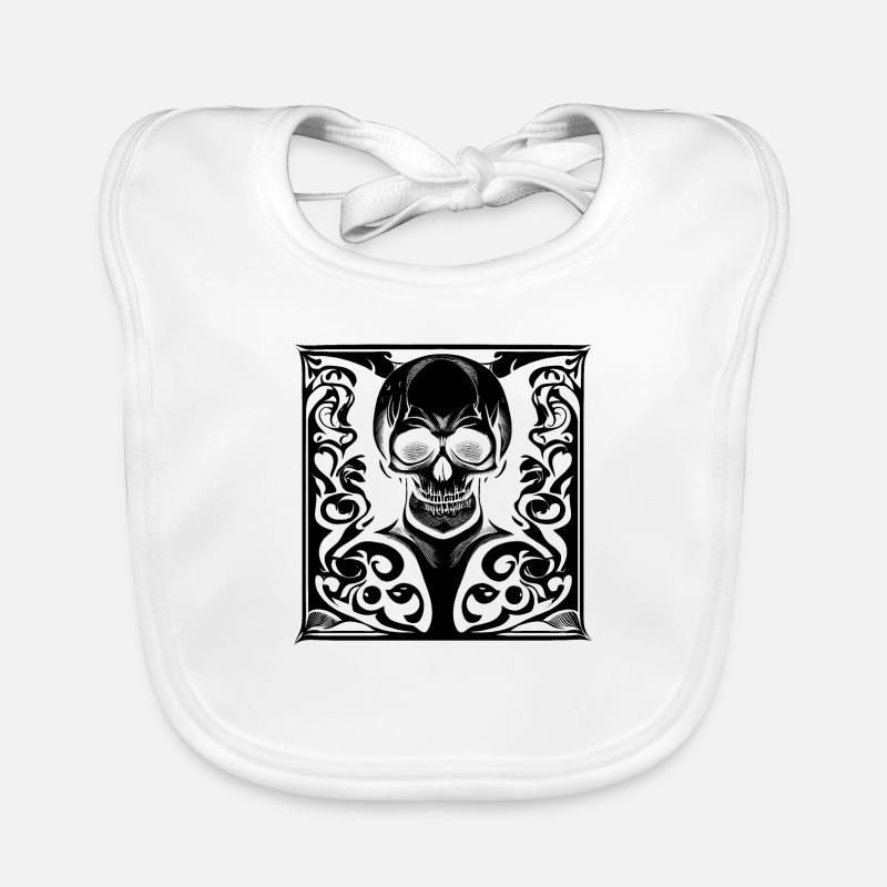 Halloween- oder Horror- Totenschädel Baby Bio-Lätzchen