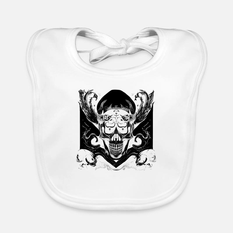 Halloween- oder Horror- Totenschädel mit Ornamente Baby Bio-Lätzchen