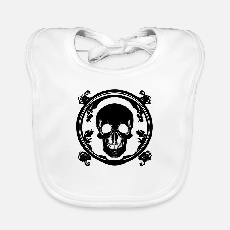 Halloween- oder Horror- Totenschädel mit Ornamente Baby Bio-Lätzchen