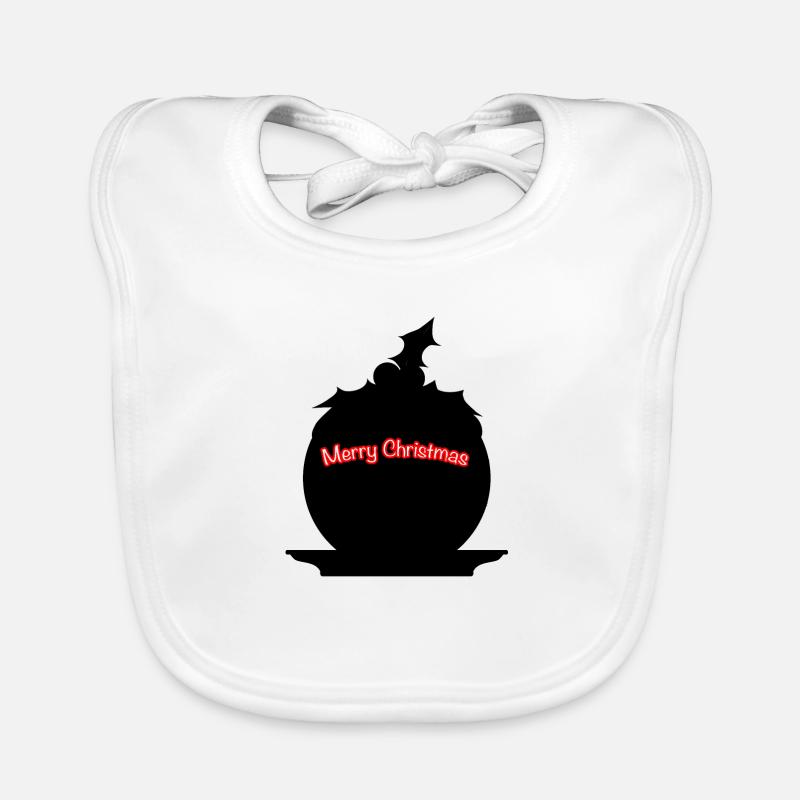 Christmas Pudding SIlhouette Organic Baby Bibs