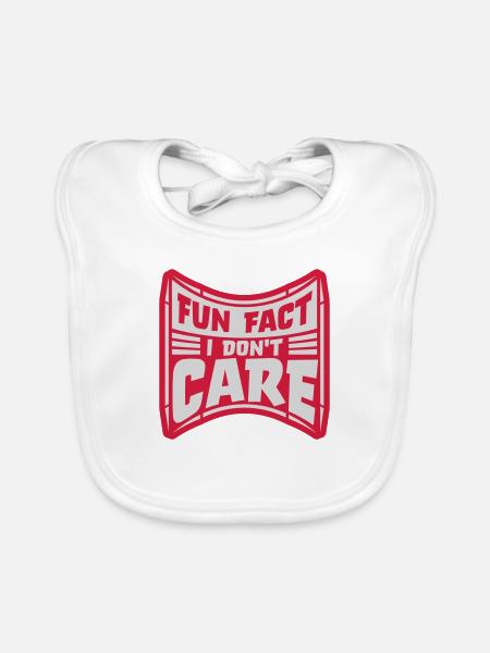I don't care fact - Organic Baby Bibs - white - Front