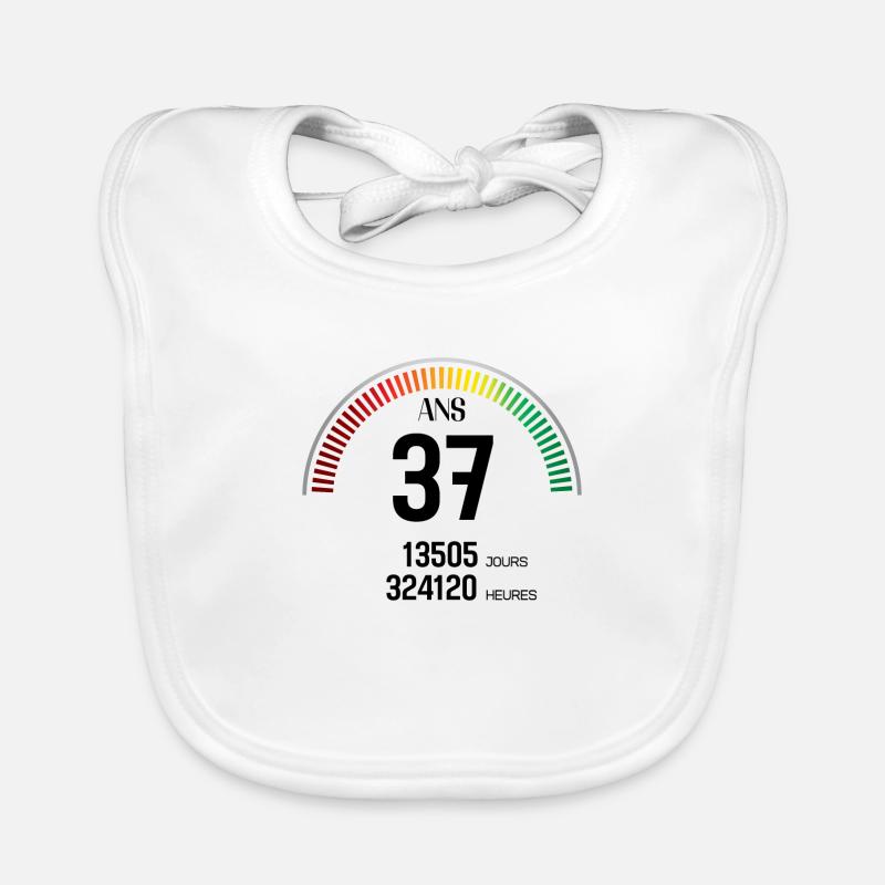 Anniversaire 37 ans Compteur Bavoir bio Bébé