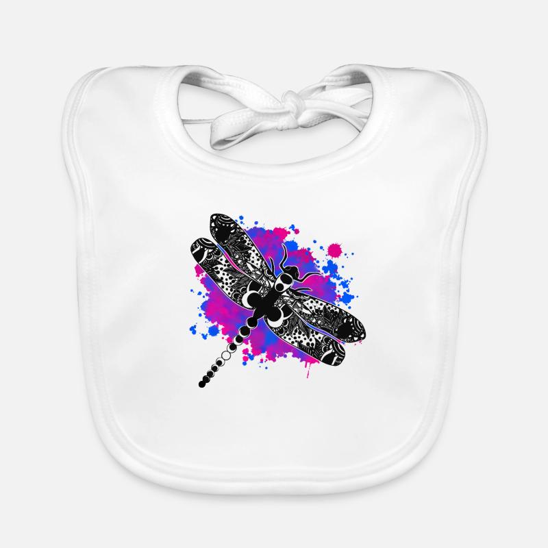 Libellen-Aquarell Baby Bio-Lätzchen