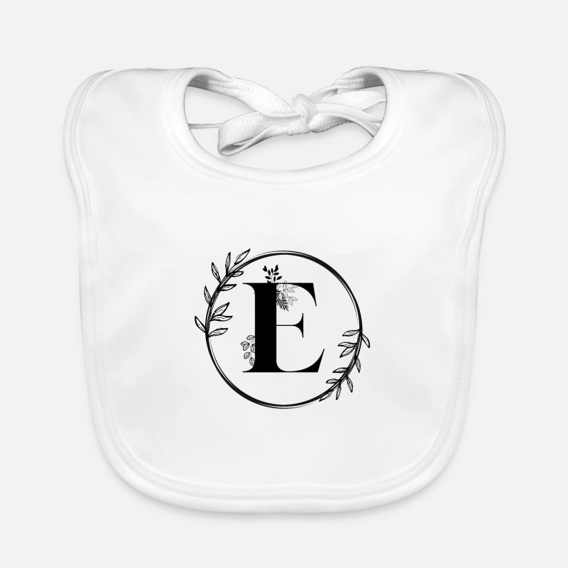 Lettre E Florale Bavoir bio Bébé