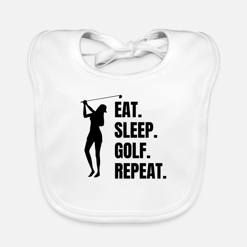 Golfspielerin Golf Mädchen Golfball Golfschläger Baby Bio-Lätzchen