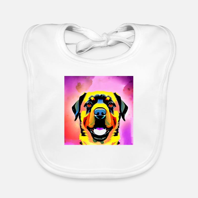 Regenbogen Glücklicher Hund Baby Bio-Lätzchen