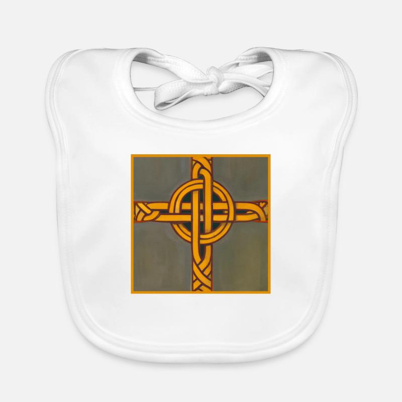 Celtic Cross Organic Baby Bibs