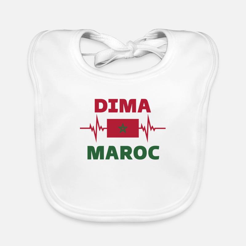 Dima Maroc Maroc Football 2022 - Bavoir bio Bébé - blanc