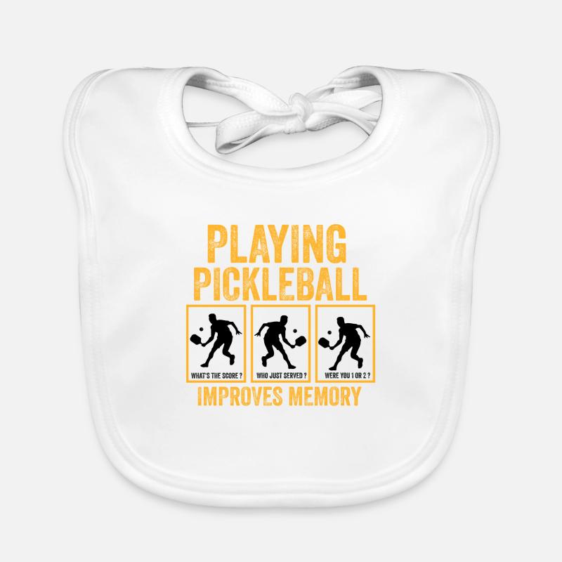 playing pickleball improves memory Funny Gift Organic Baby Bibs