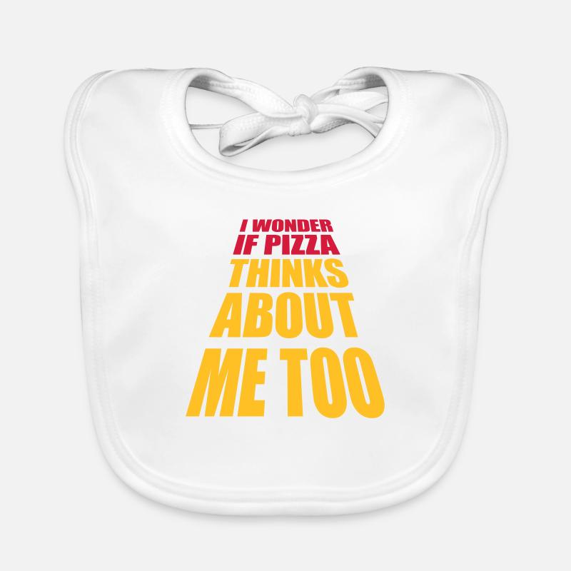 pizza thinks about me Organic Baby Bibs
