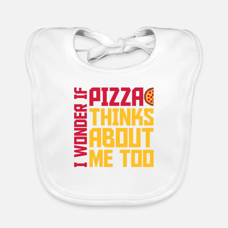 pizza thinks about me Organic Baby Bibs