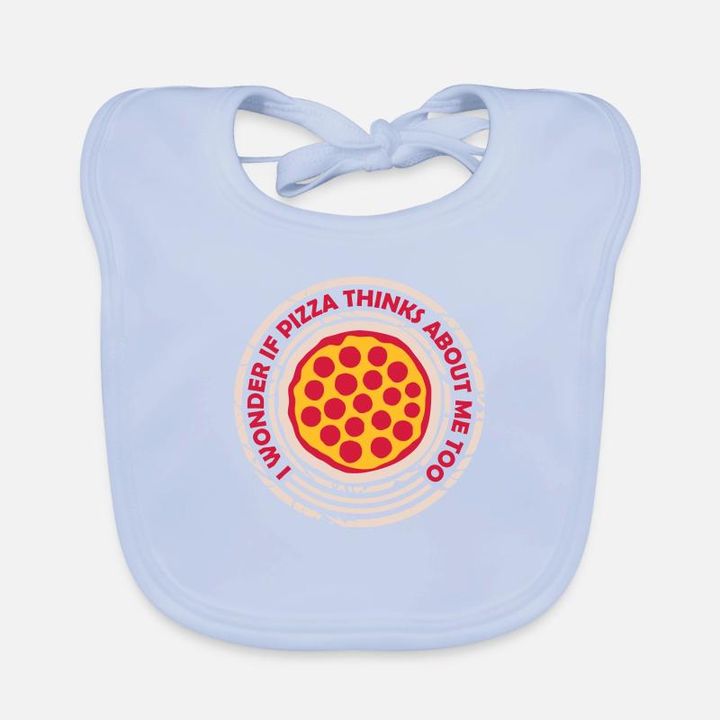 pizza thinks about me Organic Baby Bibs