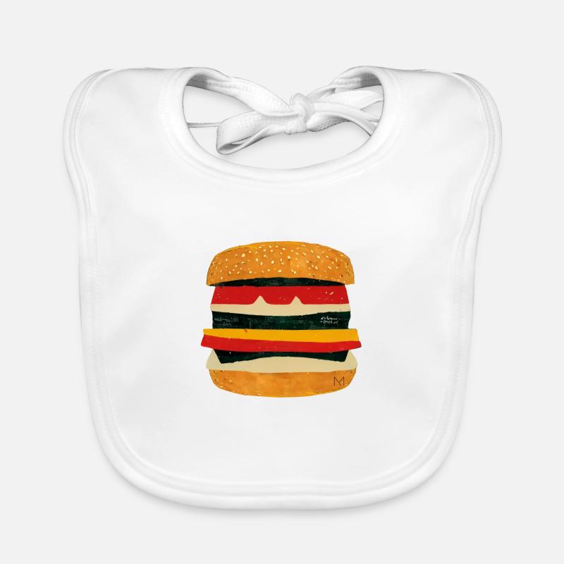 burgerTEE - Bavoir bio Bébé - blanc