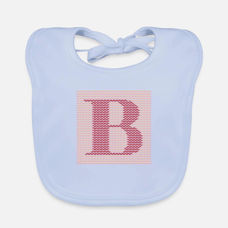 Garn Serif Buchstabe B Rot Baby Bio-Lätzchen