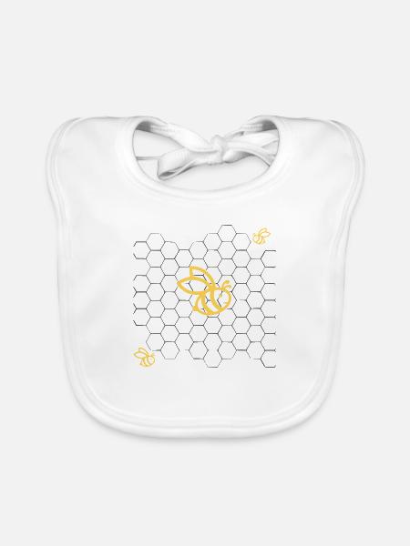 Bienen - Baby Bio-Lätzchen - Weiß - Vorne