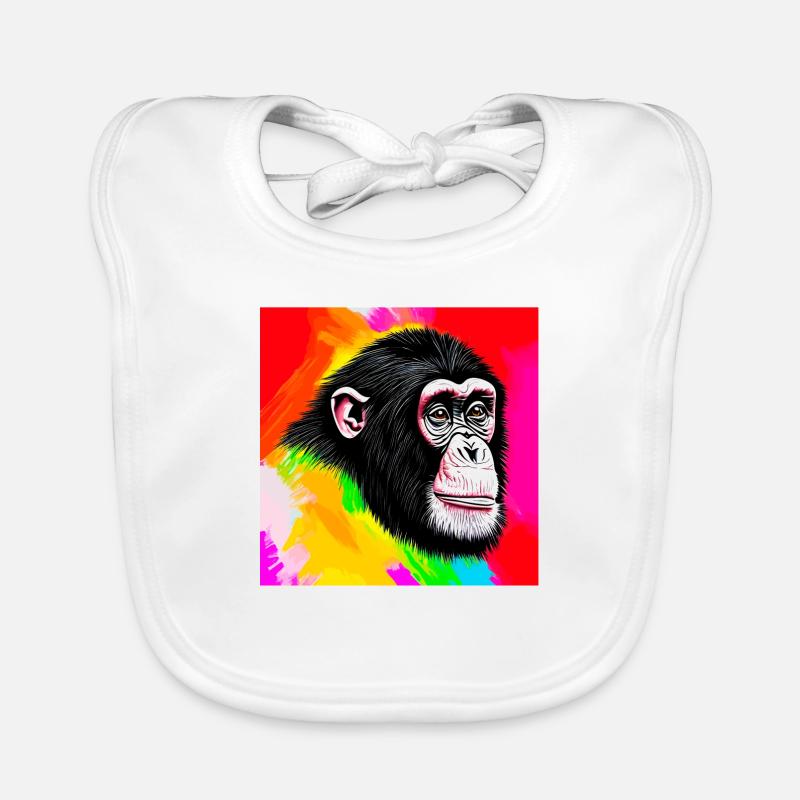 Illustration eines Porträts eines Schimpansen Baby Bio-Lätzchen