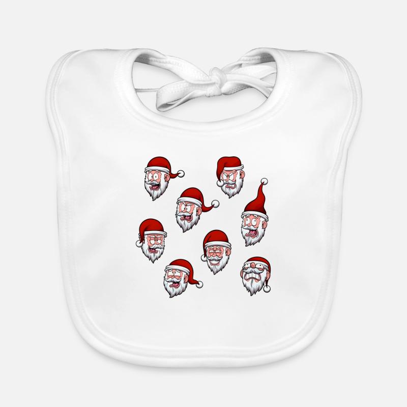 Weihnachtsmann-Köpfe Baby Bio-Lätzchen