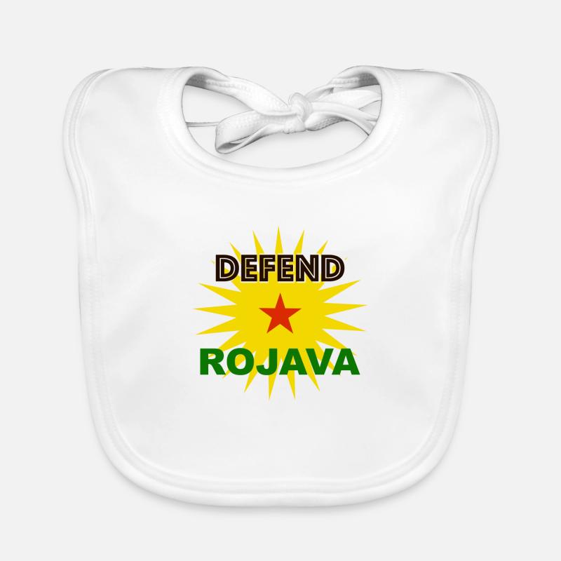 Défendre le Rojava - Bavoir bio Bébé - blanc