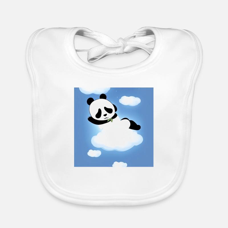 Panda sleeps on a cloud Organic Baby Bibs