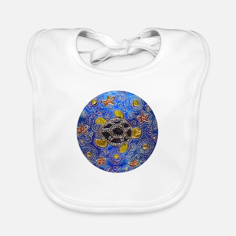 Modified blue cd turtle 1 Organic Baby Bibs