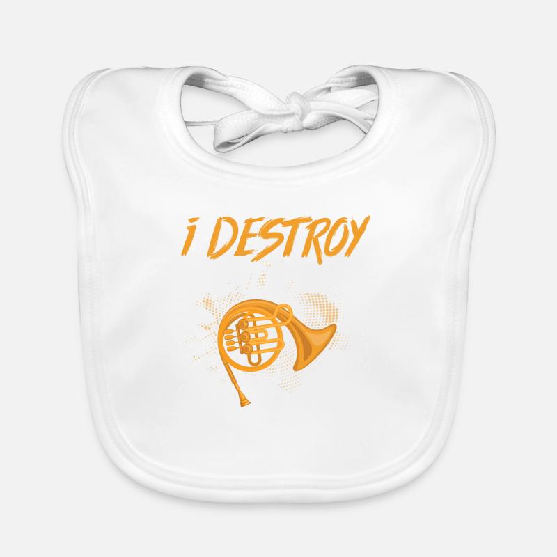 I Destroy Silence Horn Player Hornist Baby Bio-Lätzchen